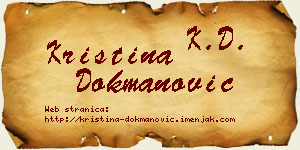 Kristina Dokmanović vizit kartica